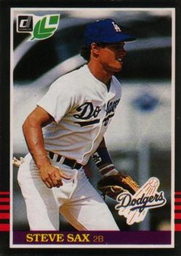 #90 Steve Sax - Los Angeles Dodgers - 1985 Leaf Baseball