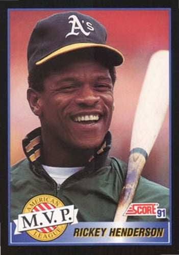 #875 Rickey Henderson - Oakland Athletics - 1991 Score Baseball