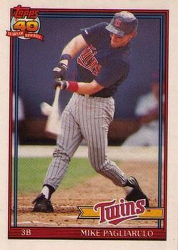 #87T Mike Pagliarulo - Minnesota Twins - 1991 Topps Traded Baseball