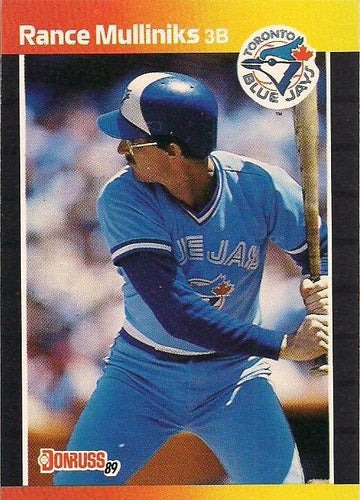 #87 Rance Mulliniks - Toronto Blue Jays - 1989 Donruss Baseball