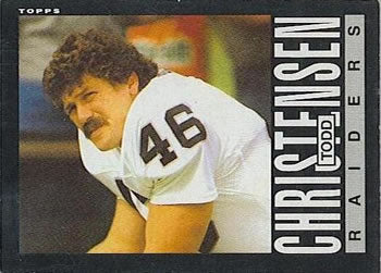 #287 Todd Christensen - Los Angeles Raiders - 1985 Topps Football