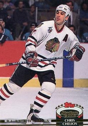 #87 Chris Chelios - Chicago Blackhawks - 1992-93 Stadium Club Hockey