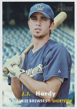 #87 J.J. Hardy - Milwaukee Brewers - 2006 Topps Heritage Baseball