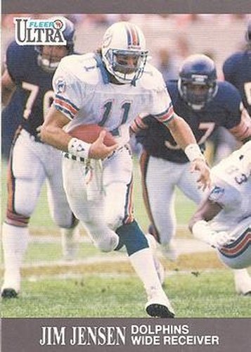 #87 Jim Jensen - Miami Dolphins - 1991 Ultra Football