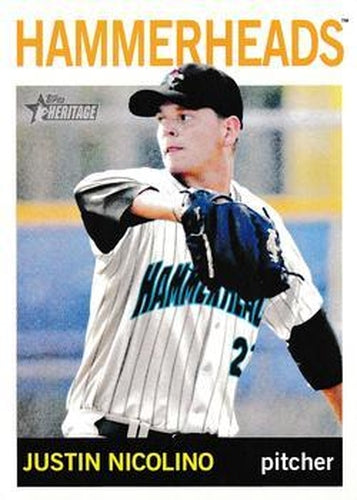 #87 Justin Nicolino - Jupiter Hammerheads - 2013 Topps Heritage Minor League Baseball