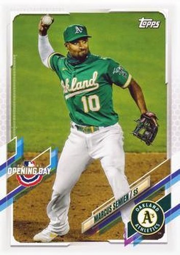 #87 Marcus Semien - Oakland Athletics - 2021 Topps Opening Day Baseball