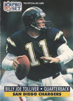 #287 Billy Joe Tolliver - San Diego Chargers - 1991 Pro Set Football