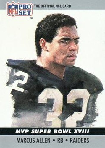 #18 Marcus Allen - Los Angeles Raiders - 1990 Pro Set Football - Super Bowl MVP's
