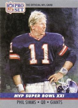 #21 Phil Simms - New York Giants - 1990 Pro Set Football - Super Bowl MVP's