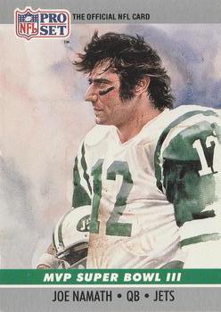 #3 Joe Namath - New York Jets - 1990 Pro Set Football - Super Bowl MVP's