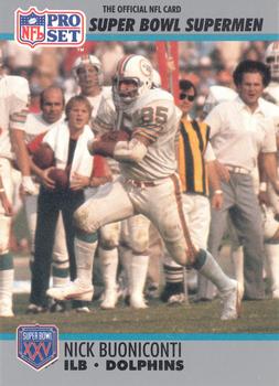 #88 Nick Buoniconti - Miami Dolphins - 1990-91 Pro Set Super Bowl XXV Silver Anniversary Football