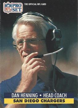 #288 Dan Henning - San Diego Chargers - 1991 Pro Set Football