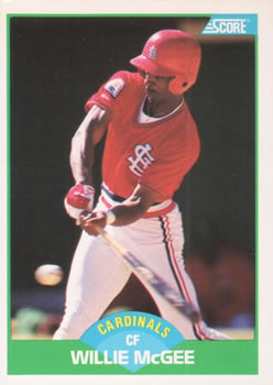 #88 Willie McGee - St. Louis Cardinals - 1989 Score Baseball