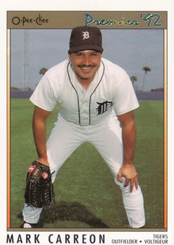 #88 Mark Carreon - Detroit Tigers - 1992 O-Pee-Chee Premier Baseball