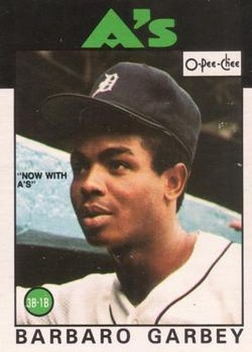 #88 Barbaro Garbey - Oakland Athletics - 1986 O-Pee-Chee Baseball