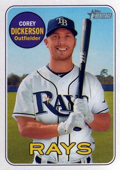 #88 Corey Dickerson - Tampa Bay Rays - 2018 Topps Heritage Baseball