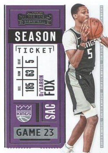 #88 De'Aaron Fox - Sacramento Kings - 2020-21 Panini Contenders Basketball