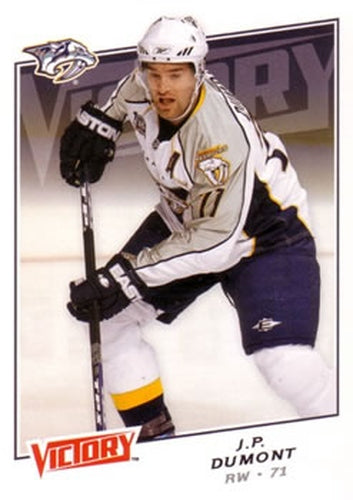 #86 J.P. Dumont - Nashville Predators - 2008-09 Upper Deck Victory Hockey