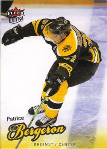 #7 Patrice Bergeron - Boston Bruins - 2008-09 Ultra Hockey