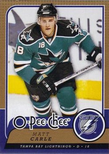 #100 Matt Carle - Tampa Bay Lightning - 2008-09 O-Pee-Chee Hockey