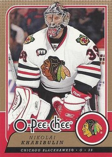 #104 Nikolai Khabibulin - Chicago Blackhawks - 2008-09 O-Pee-Chee Hockey