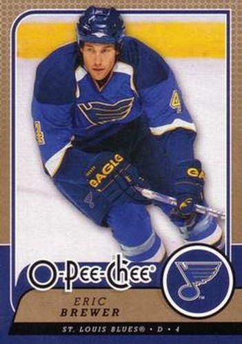 #116 Eric Brewer - St. Louis Blues - 2008-09 O-Pee-Chee Hockey
