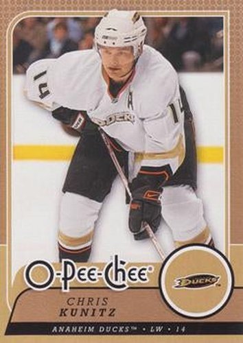 #136 Chris Kunitz - Anaheim Ducks - 2008-09 O-Pee-Chee Hockey