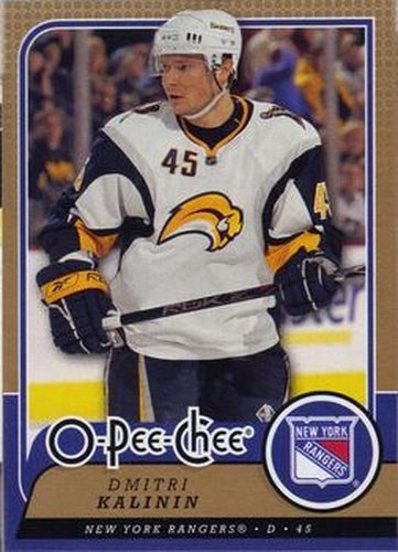 #153 Dmitri Kalinin - New York Rangers - 2008-09 O-Pee-Chee Hockey