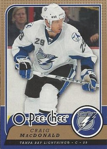 #186 Craig MacDonald - Tampa Bay Lightning - 2008-09 O-Pee-Chee Hockey