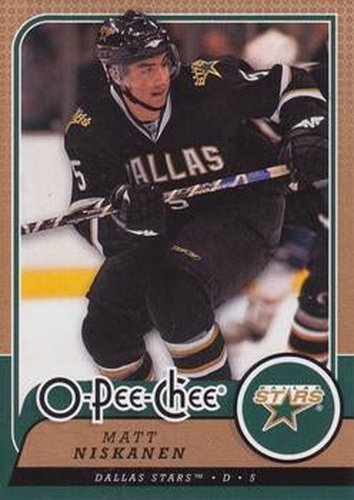 #196 Matt Niskanen - Dallas Stars - 2008-09 O-Pee-Chee Hockey