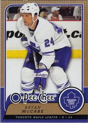#20 Bryan McCabe - Toronto Maple Leafs - 2008-09 O-Pee-Chee Hockey