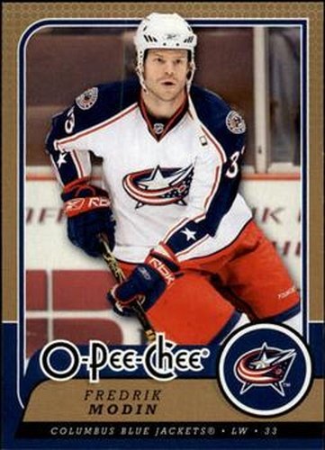 #215 Fredrik Modin - Columbus Blue Jackets - 2008-09 O-Pee-Chee Hockey