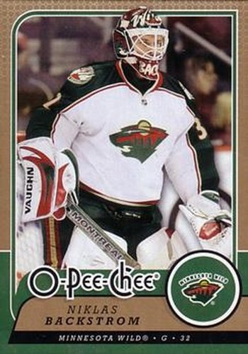#27 Niklas Backstrom - Minnesota Wild - 2008-09 O-Pee-Chee Hockey