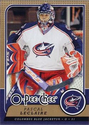#32 Pascal Leclaire - Columbus Blue Jackets - 2008-09 O-Pee-Chee Hockey