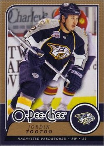 #344 Jordin Tootoo - Nashville Predators - 2008-09 O-Pee-Chee Hockey