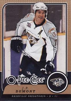 #380 J.P. Dumont - Nashville Predators - 2008-09 O-Pee-Chee Hockey