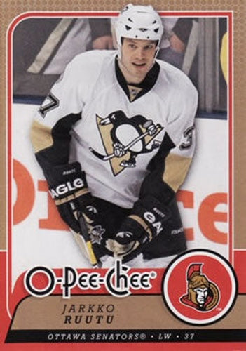 #40 Jarkko Ruutu - Ottawa Senators - 2008-09 O-Pee-Chee Hockey