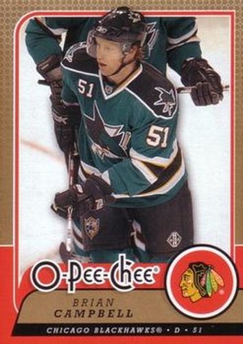 #415 Brian Campbell - Chicago Blackhawks - 2008-09 O-Pee-Chee Hockey