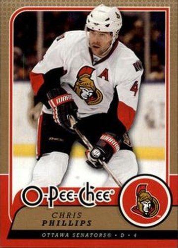 #439 Chris Phillips - Ottawa Senators - 2008-09 O-Pee-Chee Hockey
