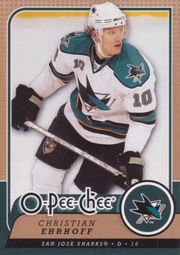 #455 Christian Ehrhoff - San Jose Sharks - 2008-09 O-Pee-Chee Hockey