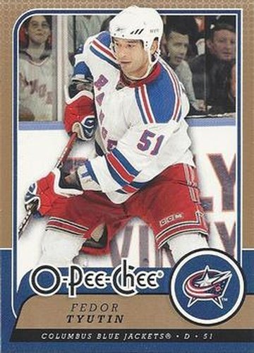 #458 Fedor Tyutin - Columbus Blue Jackets - 2008-09 O-Pee-Chee Hockey