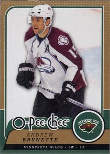 #466 Andrew Brunette - Minnesota Wild - 2008-09 O-Pee-Chee Hockey