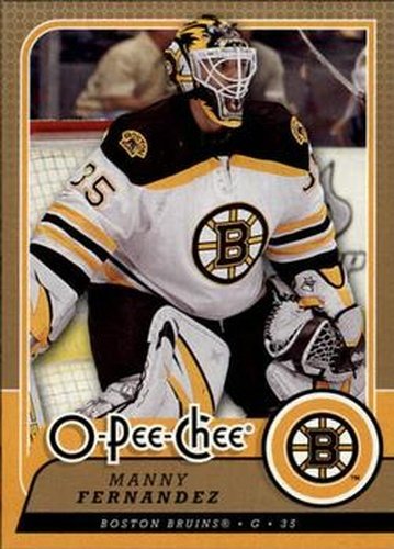 #490 Manny Fernandez - Boston Bruins - 2008-09 O-Pee-Chee Hockey