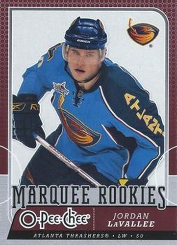 #522 Jordan LaVallee - Atlanta Thrashers - 2008-09 O-Pee-Chee Hockey