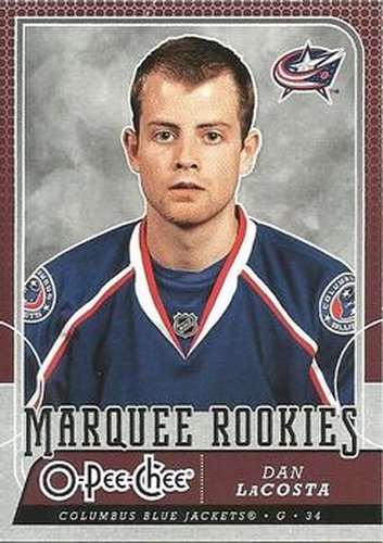 #544 Dan LaCosta - Columbus Blue Jackets - 2008-09 O-Pee-Chee Hockey
