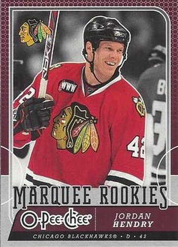 #548 Jordan Hendry - Chicago Blackhawks - 2008-09 O-Pee-Chee Hockey