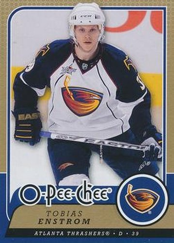 #54 Tobias Enstrom - Atlanta Thrashers - 2008-09 O-Pee-Chee Hockey
