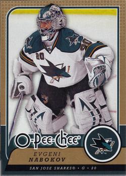 #58 Evgeni Nabokov - San Jose Sharks - 2008-09 O-Pee-Chee Hockey