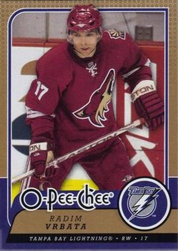 #68 Radim Vrbata - Tampa Bay Lightning - 2008-09 O-Pee-Chee Hockey