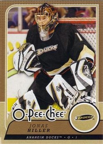 #75 Jonas Hiller - Anaheim Ducks - 2008-09 O-Pee-Chee Hockey